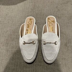 Sam Edelman White Woven Women's Linnie Mules